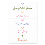 Slanke Hand Getrokken Kleurrijke Bow Wedding Place Kaart (Voorkant)