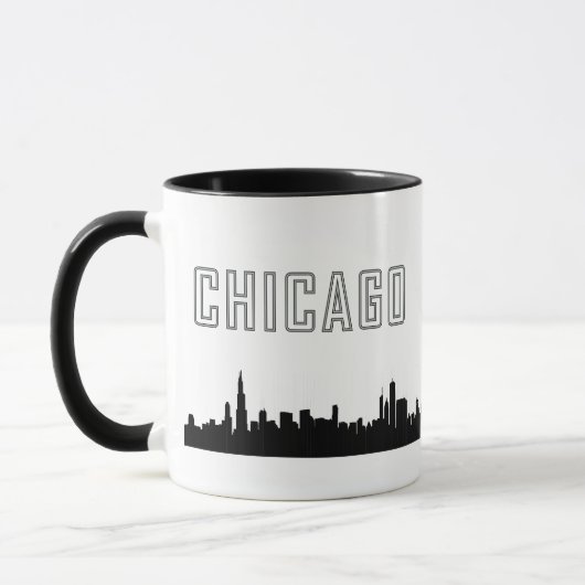 Slanke iconische Chicago Skyline-Mok Mok (Links)