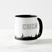 Slanke iconische Chicago Skyline-Mok Mok (Voorkant rechts)