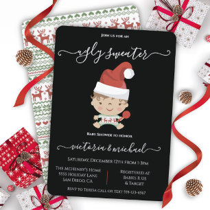 Slanke kersttrui Baby Shower-uitvindingen Kaart
