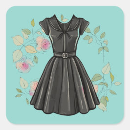 Slanke LBD Sticker  Klein Zwart Jurk Decal