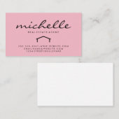 Slanke makelaar in onroerend goed (roze) visitekaartje (Voorkant / Achterkant)