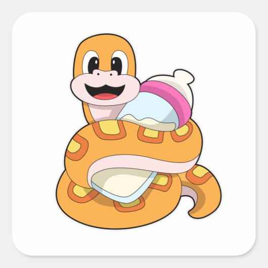 Slanke met Baby fles Vierkante Sticker (Voorkant)