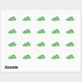 Slanke met groene gordels vierkante sticker (Vel)