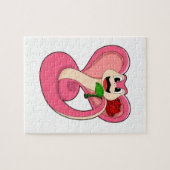 Slanke met Roos Legpuzzel (Horizontaal)