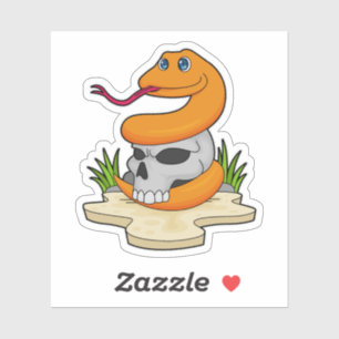 Slanke met schedel sticker