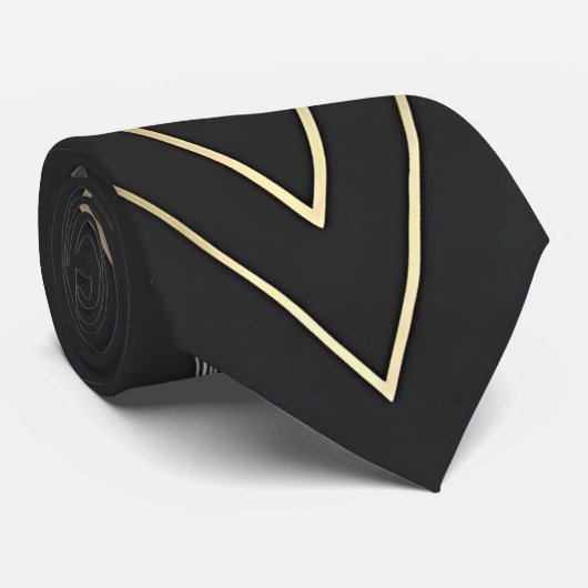 Slanke metallic zwarte Stropdas (Opgerold)