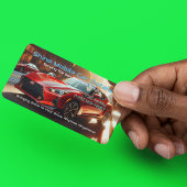 Slanke Moderne Auto Auto Detailing QR Code URL Visitekaartje