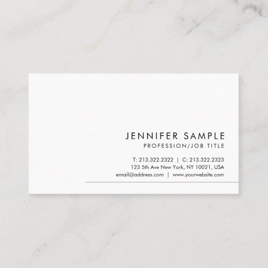 Slanke moderne design Sjabloon Elegant Visitekaartje (Achterkant)