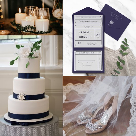 Slanke moderne lijnen Navy & Grey Menu