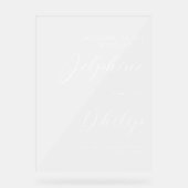 Slanke pijl & wit script bruiloft welkom acryl bord (Voorkant)
