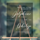 Slanke pijl zwart wit script bruiloft welkom acryl bord (Neutraal)