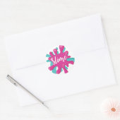 Slanke Sticker roze en turquoise slijmfeest (Envelop)