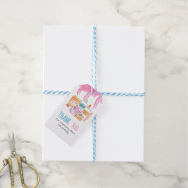 Slanke verjaardagsfeestje gunstag cadeaulabel