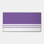 Slanke Vette Paarse Witte Bodem Rand Racing Stripe Bureaumat (Voorkant)