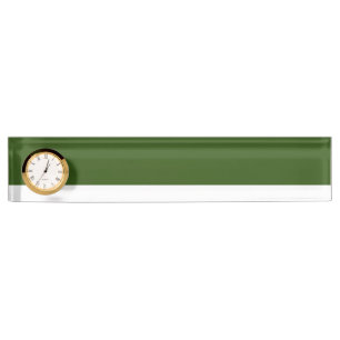 Slanke Winter Bos Groen Wit Kleur Block Clock Naambordje