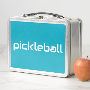 Slanke witte PICKLEBALL tekst op vet Azure Blue