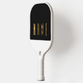 Slanke zwart-wit driekwart kleur blok tekst pickleball paddle (Links)