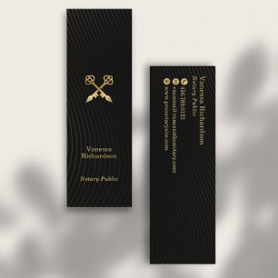 Slanke zwarte en gouden pennen Luxe Notaris Publie Mini Visitekaartje