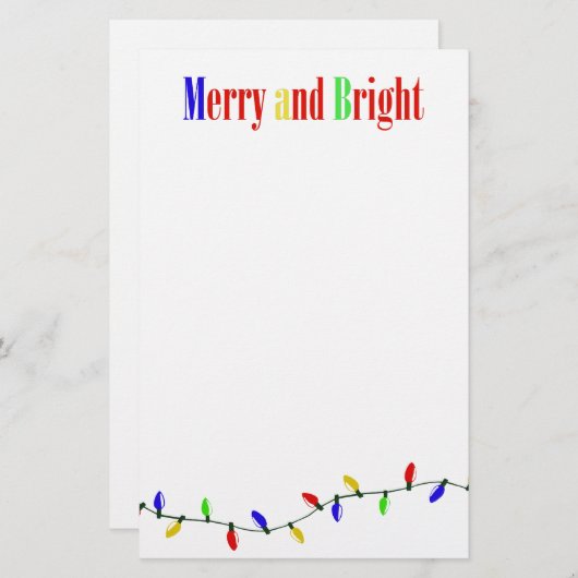 Slankerend smeedijzer en heldere kerstverlichting briefpapier (Voorkant / Achterkant)