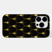 Slanzend Gold Art Deco Patroon op zwarte achtergro Case-Mate iPhone Case (Achterkant (horizontaal))