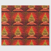 Slanzend kerstboompapier cadeaupapier (Vlak)