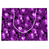 Slanzend Paars Baubles kerst Groot Cadeauzakje (Voorkant)