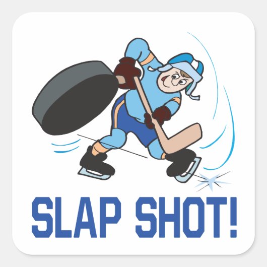 Slap Shot Vierkante Sticker (Voorkant)