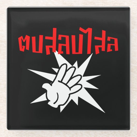 Slap U Gekke Dop Salop Salai in Thai Script = Glazen Onderzetter (Voorkant)