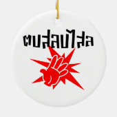 Slap U Gekke Dop Salop Salai in Thai Script = Keramisch Ornament (Achterkant)