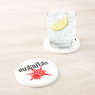 Slap U Gekke Dop Salop Salai in Thai Script = Zandsteen Onderzetter