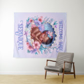 Slapen Afro-Amerikaanse Baby Girl Seashell Wandkleed (In Situ (horizontaal))