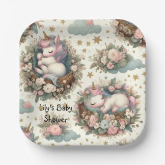 Slapen Baby Eenhoorn Papier Bord voor Baby shower