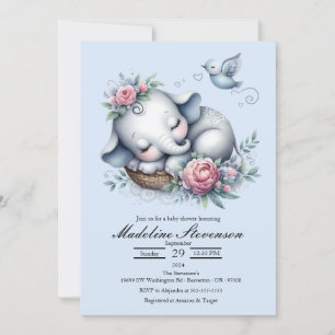 Slapen Baby Olifant Theme Baby shower Kaart