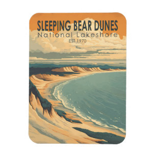 Slapen Beer Duinen National Lakeshore Travel Art Magneet