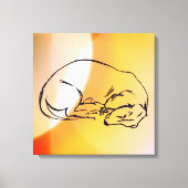 Slapen Dachshund Dog Art Wrapped Canvas (Voorkant)