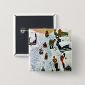 Slapen en uitgraven vierkante button 5,1 cm (Voorkant /achterkant)