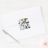 Slapen en uitgraven vierkante sticker (Envelop)