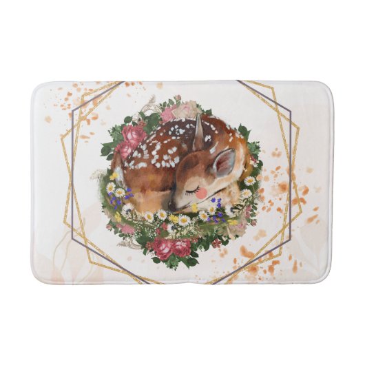 Slapen Fawn, Bruin Dier Graphic Art Badmat (Voorkant)
