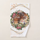 Slapen Fawn, Bruin Dier Graphic Bad Handdoek (Handdoek)