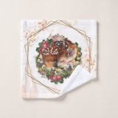 Slapen Fawn, Bruin Dier Graphic Bad Handdoek (Wasdoekje)