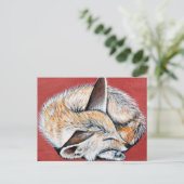Slapen Fennec Fox schilderij Briefkaart (Staand voorkant)