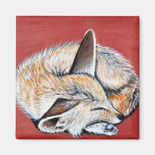 Slapen Fennec Fox schilderij Magneet (Voorkant)