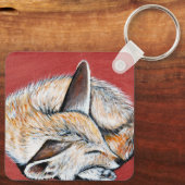Slapen Fennec Fox schilderij Sleutelhanger (Achterkant)