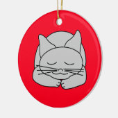 Slapen Grijze Kat Keramisch Ornament (Links)