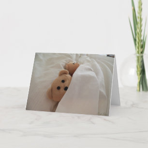 Slapen in het late Teddy Bear Vacation wenskaart Kaart