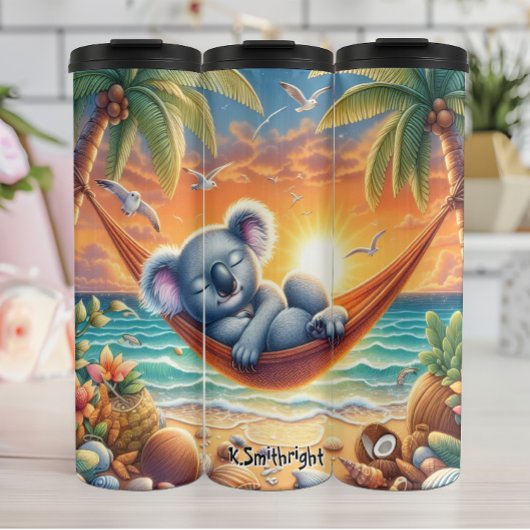 Slapen in Koala Beach Hammock Thermosbeker