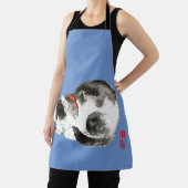 Slapen Japans Kat Zwart en Wit Schort (Insitu)