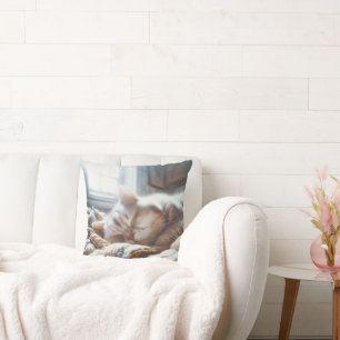 Slapen Kat op oude quilt Kussen