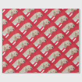 slapen kerst gouden retriever cadeaupapier (Vlak)